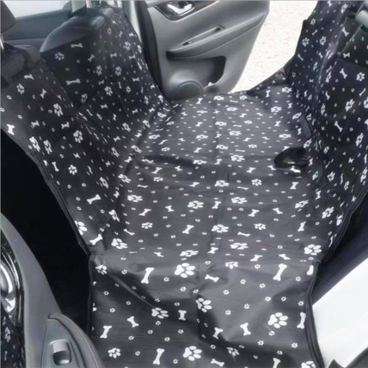 Waterproof Pet Car Back Seat Protector Pet Carriers &amp; Crates BestPet Black Bones &amp; Paws 
