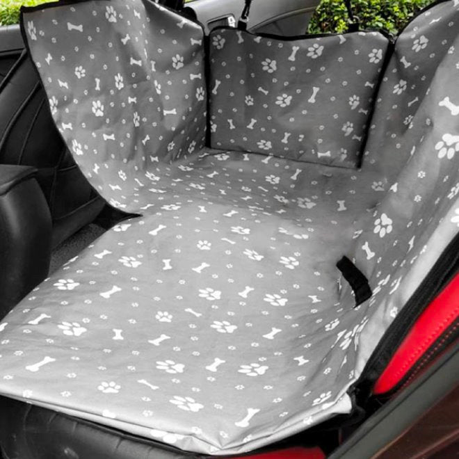 Waterproof Pet Car Back Seat Protector Pet Carriers & Crates BestPet Grey Bones & Paws 