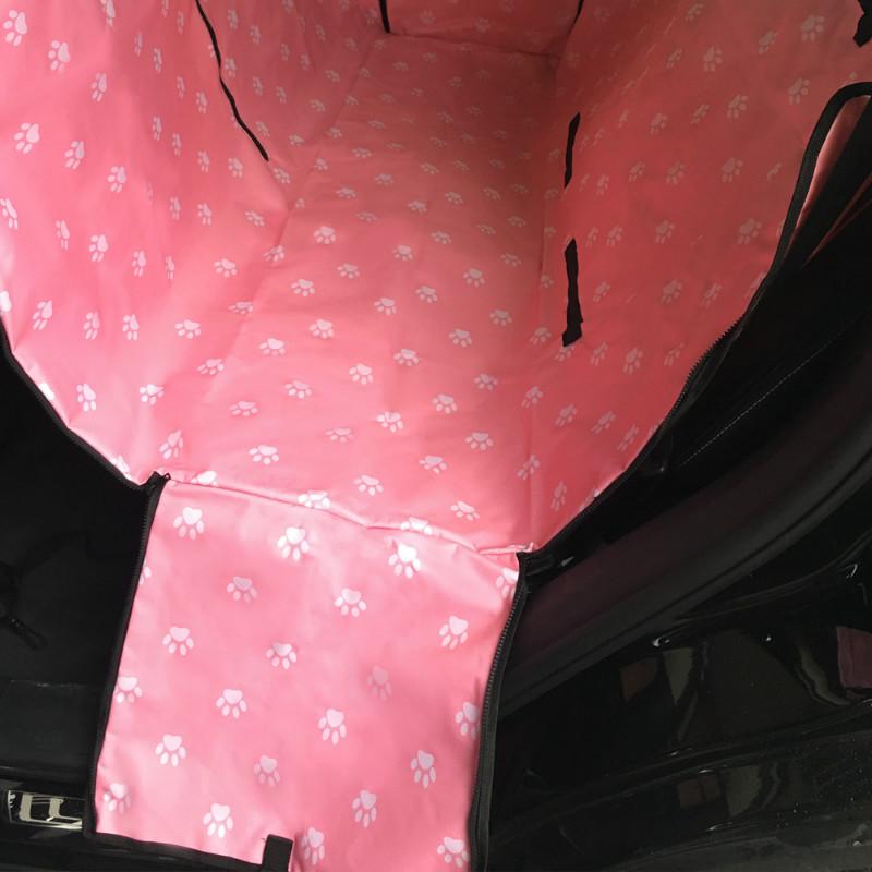 Waterproof Pet Car Back Seat Protector Pet Carriers & Crates BestPet Pink Paws 