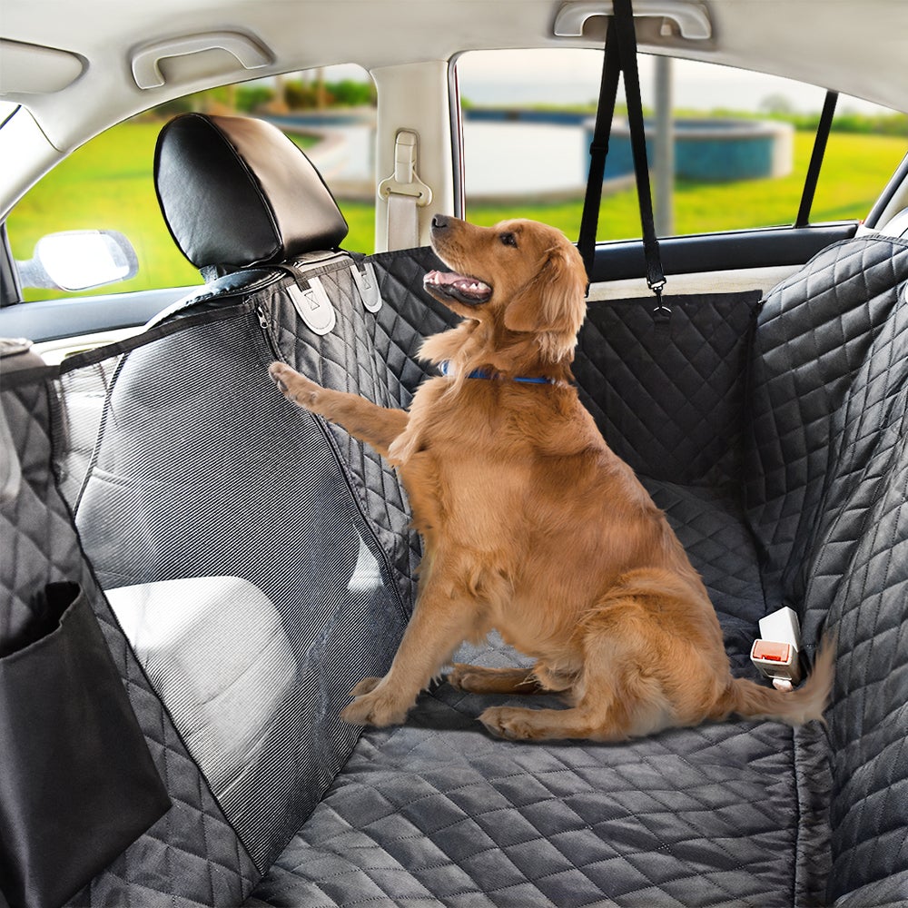 Waterproof Pet Car Back Seat Protector With Mesh Pocket Pet Carriers &amp; Crates BestPet 